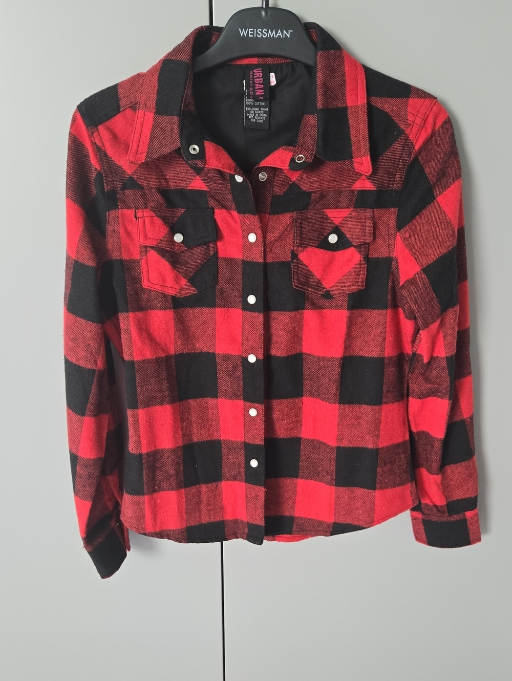 Urban Behavior Kids Red and Black Buffalo Plaid Flannel Button-Down Shirt